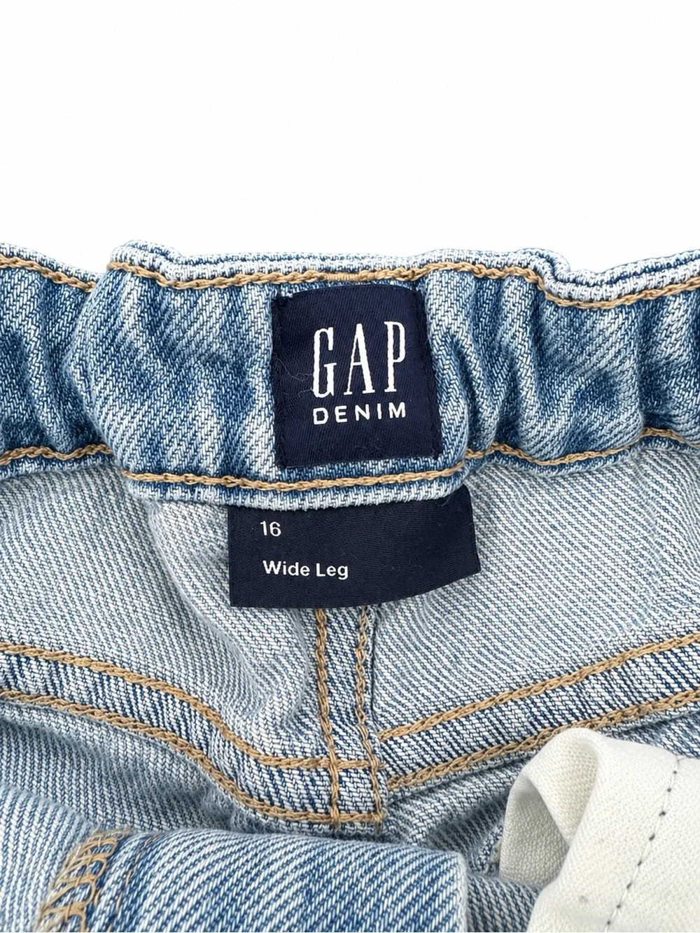 GAP Kids Girls Wide Leg Jeans Butterfly Embroidery Patch Y2K Adjustable Waist 16